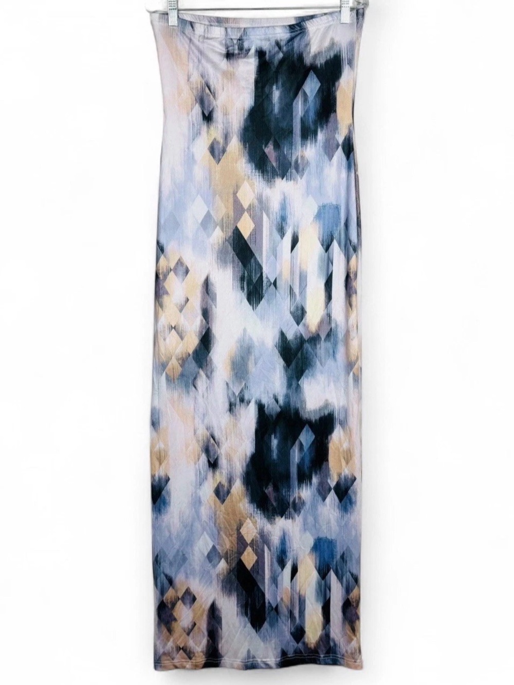 Blush Mark Tube‎ Top Maxi Dress Womens L Large Multicolor Stretch NWT